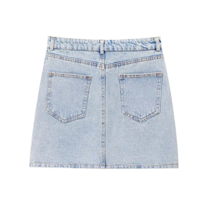 Femmes nouvelle mode tissé Denim Mini robe taille moyenne petit ami Fit bouton décontracté été nouveau Style femmes Shorts - Product Image 2