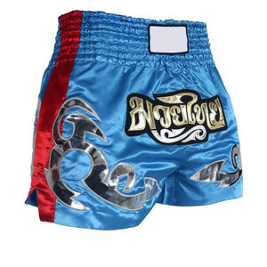 กางเกงมวยไทยขาสั้นผู้ชายดีไซน์แฟชั่นปรับแต่งได้ลายปักทึบการฝึกมวยไทย - Product Image 6