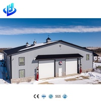 Structure en acier préfabriquée Bâtiment d'entrepôt résidentiel Stockage en métal Grange Garage Maison Toit de neige Kit de maison modulaire
