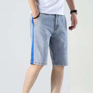 Pantalones Cortos de Mezclilla para Hombre Más Vendidos, Lavado Claro, Corte Recto, con Botones, Transpirables, Estilo Urbano, Cintura Alta, 100% Algodón, Tallas Grandes, OEM Personalizado - Product Image 3