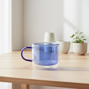 Gobelet en verre isolé de haute qualité 3306338-0.33, 330 ml, double paroi en borosilicate pour boissons chaudes/froides - Product Image 6