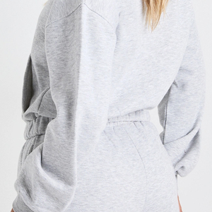 Prix avantageux pour les acheteurs en gros – Sweat-shirt élégant pour femme à manches longues avec logo personnalisable et col rabattable à fermeture éclair - Product Image 6