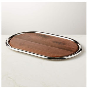 Bandeja de servicio de madera para todos los días, pulido de espejo seguro para el agua para el hogar y el restaurante, bandeja de desayuno decorativa, uso de mesa a bajo precio - Product Image 1