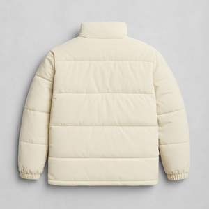 BEARFIT para chaqueta acolchada Unisex blanca soporte a prueba de viento impermeable logotipo frontal personalizado invierno cálido prendas de vestir exteriores ODM suministro - Product Image 2