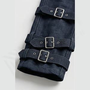 Pantalones Vaqueros de Hombre de Alta Calidad, Diseño Apilado, con Botones y Correa, Estilo Cargo, Ajustados, de Mezclilla, para Pies Anchos, Color Personalizado - Product Image 6