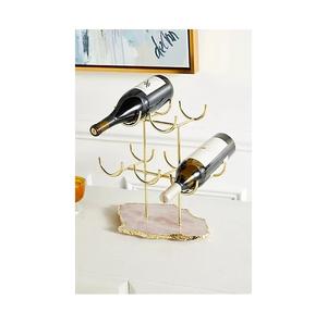 ชั้นวางไวน์ลวดเหล็กชุบทองชั้นวางไวน์ออกแบบสร้างสรรค์ที่มีชื่อเสียงของอินเดีย - Product Image 1