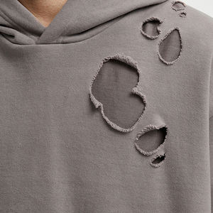 Sudadera Unisex de Moda Urbana, Estilo Desgastado, Color Personalizado, Spandex/Poliéster, Manga Larga, para Primavera, Invierno y Actividades al Aire Libre - Product Image 3