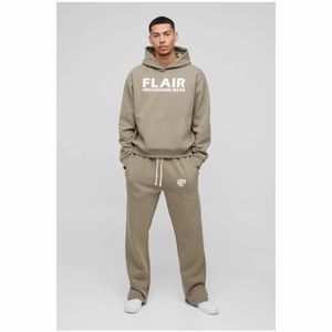 เสื้อฮู้ดสวมหัวผ้าฝ้ายอินทรีย์100% ของผู้ชายเสื้อแนวสตรีทผ้าหนาขนาดใหญ่ปักลูกปัดลายสีพื้น - Product Image 5