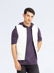 Sweat-shirts à manches courtes en coton mélangé de haute qualité, basiques amples, vêtements décontractés en coton mélangé pour l'hiver, sweat-shirts à manches courtes - Product Image 2