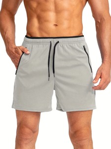 Shorts de sport respirants en polyester pour l'entraînement en salle de sport et les sports de plein air, shorts de sport pour hommes à séchage rapide, poches à cordon et à fermeture éclair - Product Image 3