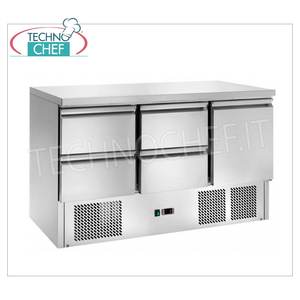 Equipo de Refrigeración para Cocina Comercial, Mesa Refrigerada de 1 Puerta y 4 Cajones AK943-4D, Temperatura Estática +2/+8C, Clase E - Product Image 2