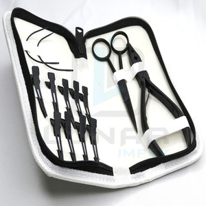 ชุดอุปกรณ์ต่อผมหนังพีวีซีสีขาวชุดอุปกรณ์ต่อผมสีดำด้านพร้อมติดป้ายยี่ห้อแบบกำหนดเองฟรี - Product Image 3