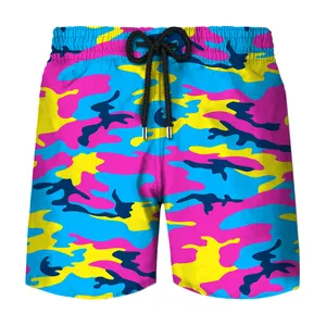 2024 Camouflage Print Men's Swim Shorts Trousers 3d Beach Quick Dry Beachwear Swimwear Shorts for Mens High Quality