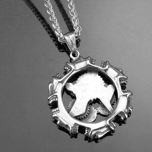 yunnique <b>Titanium</b> Steel Men's Pendant Necklace-Retro Punk Motorcycle Gear Fashion Wholesale - Product Image 3