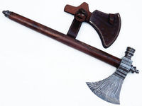 El yapımı şam çelik Tomahawk endüstriyel sınıf SK balta Rosewood et gülağacı kolu açık kamp için koruyucu kapak içerir