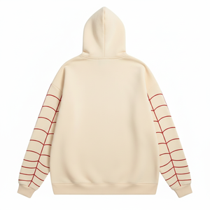 Sweat à capuche unisexe en molleton 100% coton avec broderie graphique rouge, coupe-vent d'hiver, streetwear décontracté, service OEM, motif uni - Product Image 2