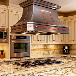 <span class=keywords><strong>Hotte</strong></span> de cuisine îlot de luxe sur mesure en acier inoxydable de qualité architecturale, finition brossée, montage <span class=keywords><strong>au</strong></span> <span class=keywords><strong>plafond</strong></span>, sans moteur intégré, design architectural - Product Image 5