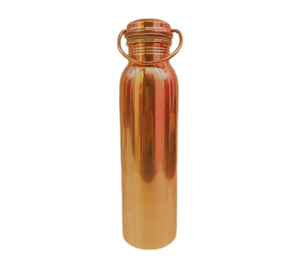 100% <b>Copper</b> Metal Shiny Polished Finishing <b>Copper</b> Water <b>Bottle</b> Best for Outdoor Camping Traveling Water <b>Drinking</b> <b>Bottle</b> - Product Image 2