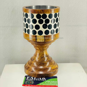 Ensemble complet de luxe de brûleur d'encens Mubkhar en bois et nacre et un support de bobine de parfum en acier inoxydable par FWE - Product Image 4