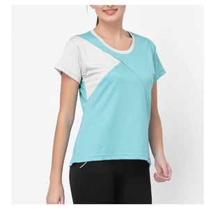 Camiseta de algodón informal para mujer Top de verano ajustado con manga corta Diseño básico sólido para damas - Product Image 6