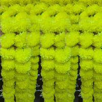 Guirlande de fleurs de marigold artificielles en poly-synthétique pour décoration indienne Mehndi, mariage, remise de diplôme, Noël, Fête des Pères