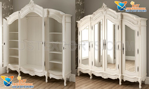 Meubles de chambre à coucher design baroque italien Armoire classique à 4 portes sculptée en feuille d'or Armoire principale majestueuse Villa de luxe - Product Image 6