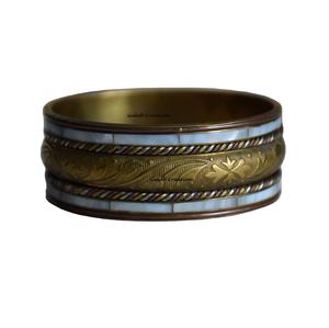 ZAMZAM IMPEX ZZJ 3082 Brass Mother of Pearl Shell Inlay Handmade Durable Fashionable Elegant Bangle <b>Bracelet</b> for Daily Wear Gift - Product Image 1
