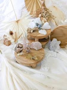 Elegant Handcrafted Round Acacia <b>Wood</b> Cake <b>Stand</b> - Rustic Chic Pastry & <b>Cupcake</b> Display for Weddings & Events - Product Image 6