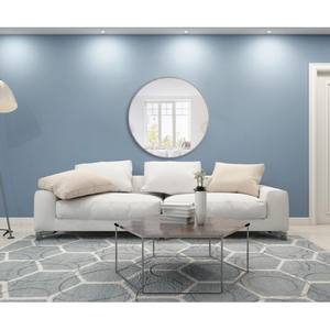 Espejo de pared con marco de Metal plateado contemporáneo, acento decorativo moderno elegante para el diámetro de la sala de estar, eternidad - Product Image 4