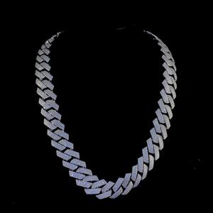 Collier chaîne cubaine en moissanite glacée de luxe plaqué rhodium Bijoux hip-hop orthodoxes brillance VVS Fête et cadeau - Product Image 3
