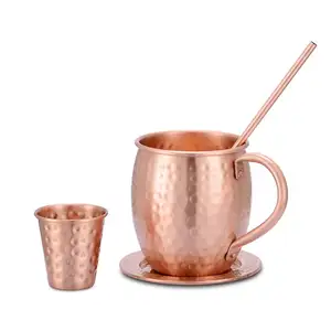 Party Bar Hammer Point Moscow Mule Copper Handles Cup Stainless Steel Beer Drinking Cocktail Copper Mugs KING