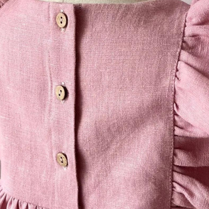 Robe brodée à la main en lin doux pour bébé fille Style décontracté pour le premier anniversaire des tout-petits OEM Made in Vietnam - Product Image 6