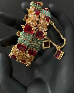 Joyería de moda de inspiración pakistaní con brazaletes Rajwari de circón, conjuntos de Material de oro de 24K, Indio para bodas largas de AA IMPEX - Product Image 5