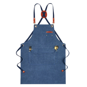 Babero de cocina con logotipo personalizado, impermeable, a prueba de aceite, delantal de algodón para mujeres, hombres, camareros, belleza, peluquería, trabajadores de restaurantes - Product Image 3