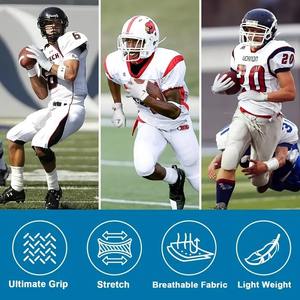 Guantes Profesionales de Receptor de Fútbol Americano con Logotipo Personalizado, Guantes de Entrenamiento con Agarre de Silicona en Toda la Palma, Guantes de Fútbol Adhesivos - Product Image 5