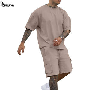Conjunto de Camiseta y Pantalones Cortos Deportivos Casuales para Hombre, de Verano, de Color Sólido, de Manga Corta, Traje Deportivo de 2 Piezas, Hecho en Pakistán, Diseño Transpirable - Product Image 2