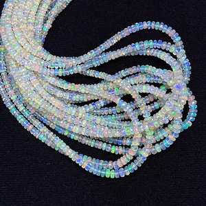 Haute qualité 3mm 4mm 5mm éthiopien Welo opale Rondelle perles brins pour la fabrication de bijoux à bricoler soi-même prix de gros du fournisseur - Product Image 2
