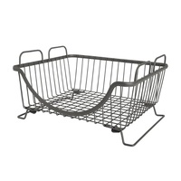 Handgemaakte moderne draagbare metalen ijzeren draad dubbeldekker wandmontage luxe keuken afdruiprek & opbergrek