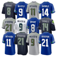 Seragam Tim Unisex Baru 2025 Jersey Sepak Bola Amerika Seahawks Bernapas dengan Logo Cetak Transfer Panas Ukuran Besar Pendek Olahraga