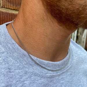 925 argent Sterling élégant unisexe lien chaîne collier classique boîte chaîne pour hommes et femmes quotidien tenue décontracté bijoux - Product Image 3