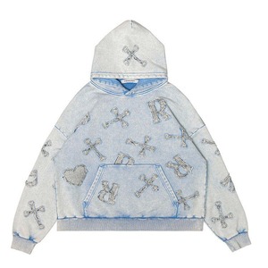 Chenille Patch Hoodies Puff Print Hoodie Oem Plain Oversize 3D foam printing panel hoodie - Product Image 2