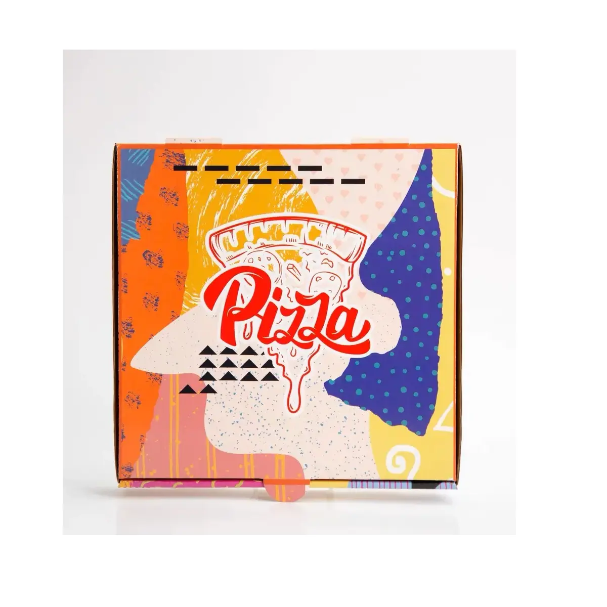 Bon prix Boîtes de papier d'art en carton ondulé laminé mat Matériaux recyclés Emballage de boîte à pizza avec logo personnalisé