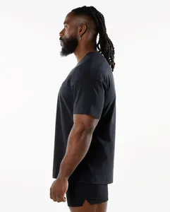 T-shirt vierge uni en coton 100% de haute qualité pour homme, col rond, manches courtes, impression de logo personnalisée, écologique, vente en gros, collection été - Product Image 3