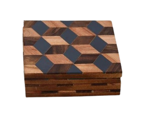 Sous-verre en bois d'acacia de forme carrée, sous-verre en bois d'acacia pour boissons, café, thé, accessoire de cuisine - Product Image 5