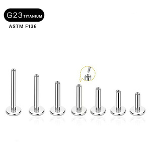 Gzn ASTM F136 Titan <span class=keywords><strong>labret</strong></span> threadless đẩy Pin bài 14G 16G 18g piercing đồ trang sức với Zircon môi Vòng nội bộ chủ đề <span class=keywords><strong>labret</strong></span> - Product Image 3