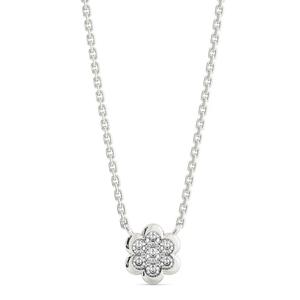 Collar de tenis de diamante cultivado en laboratorio de corte redondo de 14K, collar de diamantes ecológico para esposa, regalo de boda de oro blanco CVD - Product Image 3