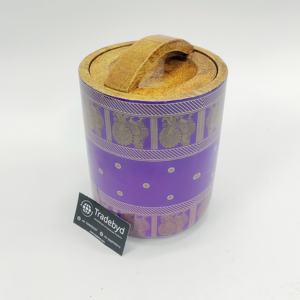 โถผลไม้แห้งพิมพ์ลายเคลือบไม้หรูหราพร้อมด้ามจับโค้งสำหรับการจัดเก็บที่ทันสมัยโดย tradebyd - Product Image 5