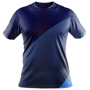 Haute qualité 100% polyester T-shirts sur mesure Sublimation numérique imprimé sportif à manches courtes coupe ajustée col rond Logo avant - Product Image 2