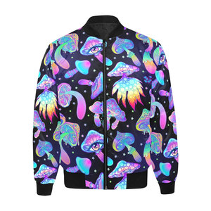 Chaqueta de Invierno para Hombre al por Mayor, Estilo Bomber de Lona con Estampado por Transferencia Térmica, Cuello Alto, Transpirable, Estilo Urbano Personalizado - Product Image 3