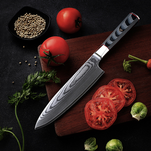Venta al por mayor personalizado de calidad superior OEM ODM servicio afilado Cuchillo de cocina japonés de acero de Damasco cuchillo de Chef de cocina con mango - Product Image 2